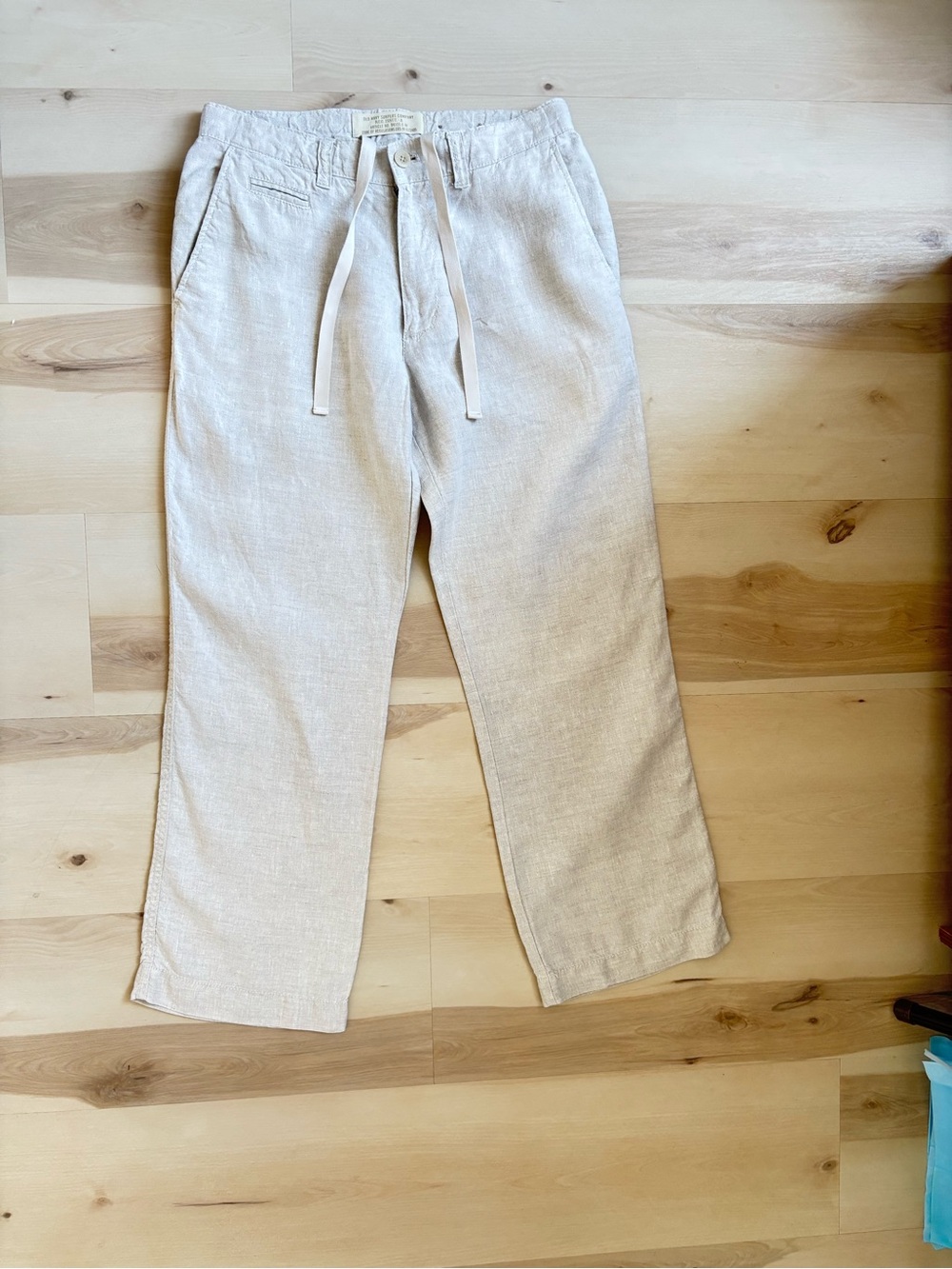 Old Navy Women’s Drawstring Linen Pants - Light Cream